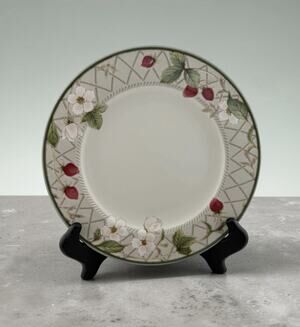Mikasa "Strawberry Fair" Stoneware 8" Salad Plate NEW! 1990s Intaglio Style